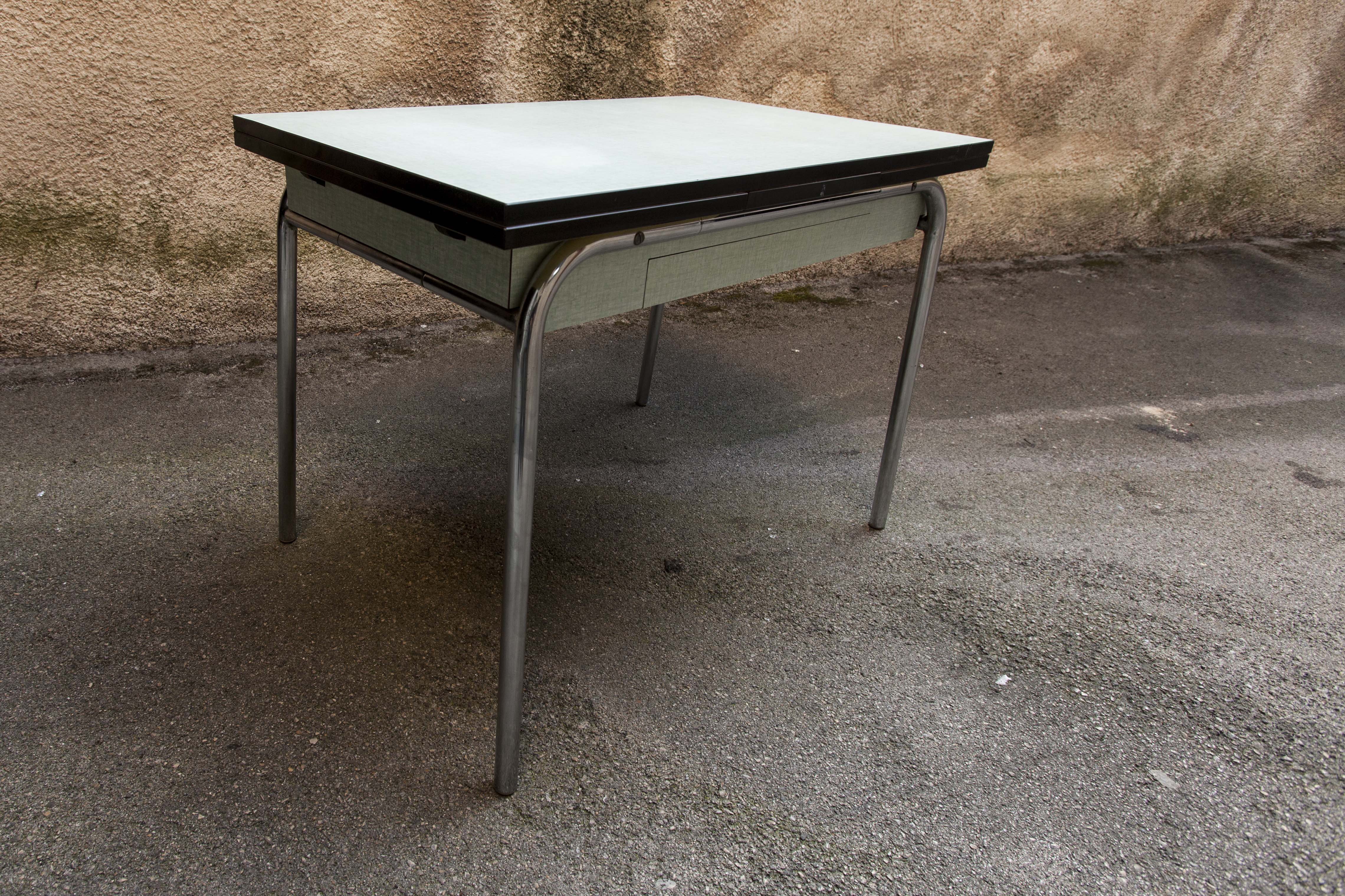 Green formica table, 1970