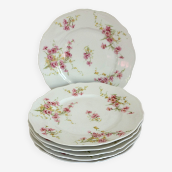 6 Haviland floral dessert plates, Limoges