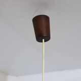1970s Italian Cocoon Globe Pendant Lamp with teak details