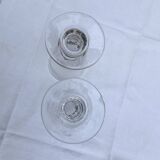2 old bistro glasses, flared, in blown glass