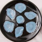 6 assiettes à huîtres 1950/60 style Majolique