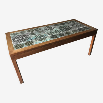 Scandinavian teak and ceramic coffee table