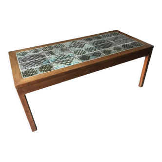 Scandinavian teak and ceramic coffee table