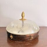 Neo-Classical Ceiling Light Frosted Glass Empire Directoire Lion Head