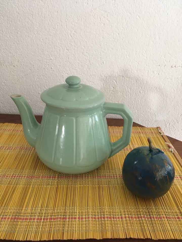 Celadon green old teapot
