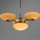 Art Nouveau Brass and Glass Chandelier, 1920s, Perfect Condition