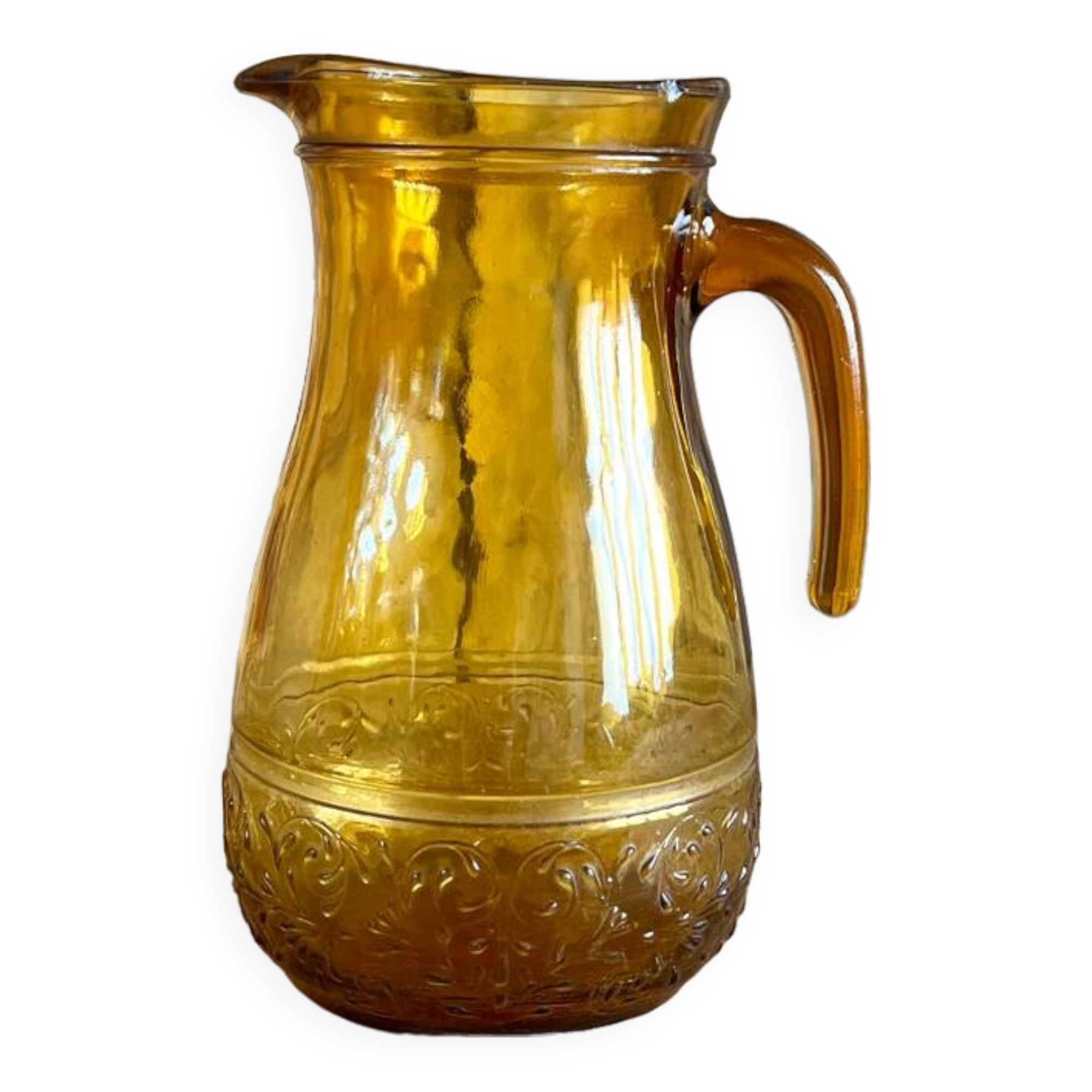70s yellow glass pitcher