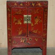 Armoirechinoise antique laquée à la main, grande armoire latérale