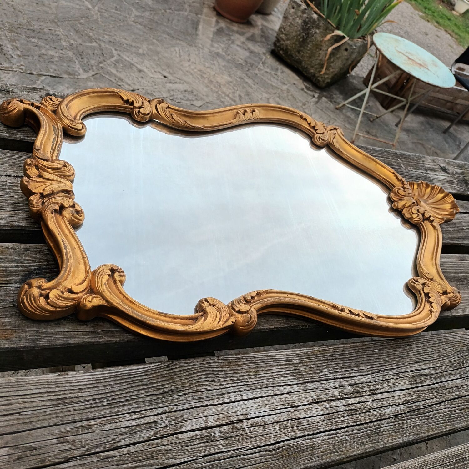 Golden baroque mirror
