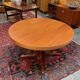 Baumann round teak table, vintage 1970s, Roche Bobois