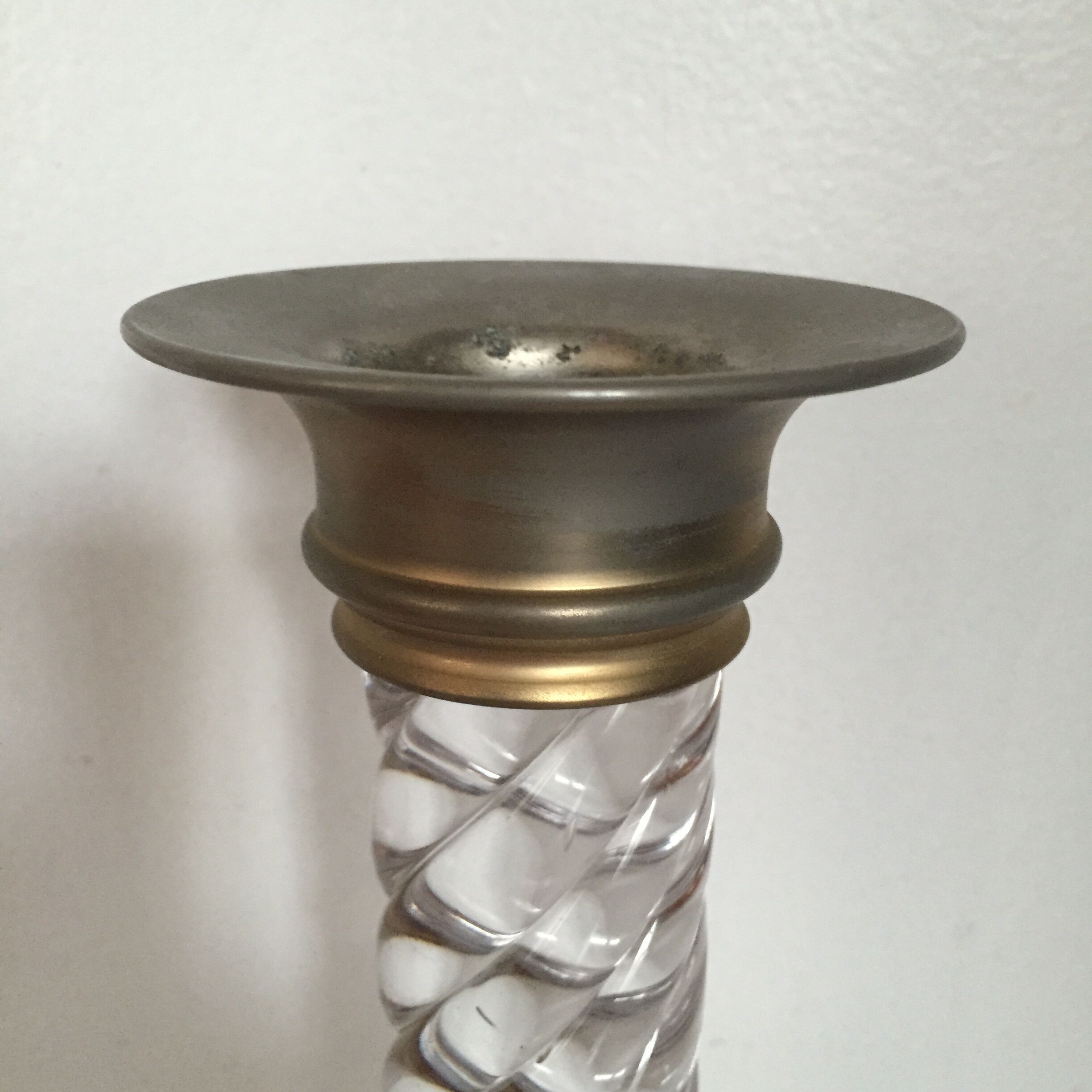 Crystal flambeau and gold metal