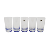 5 glasses with vintage blue decoration in glass by Murano by Nason and Moretti