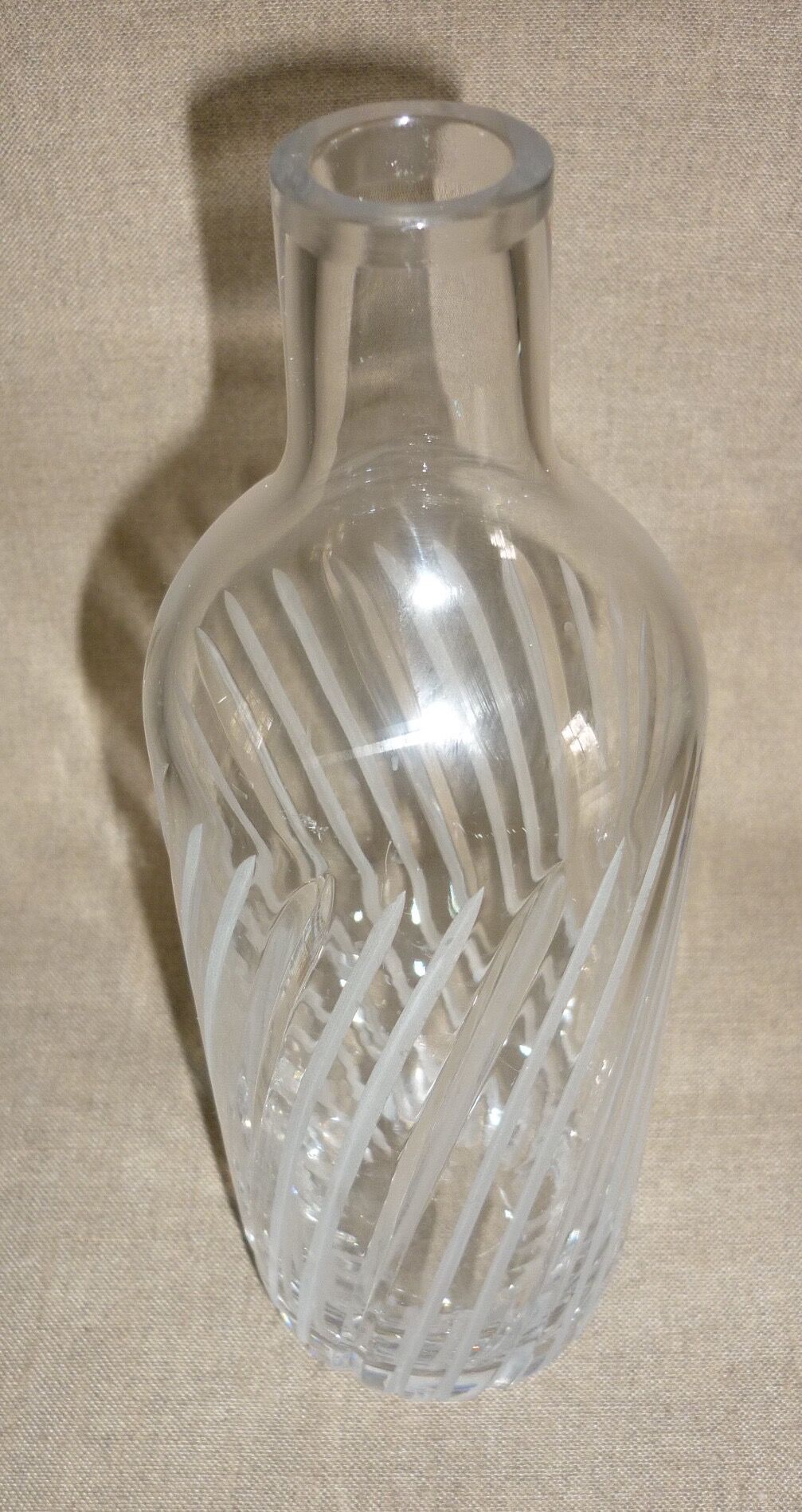 Chiseled glass bottle