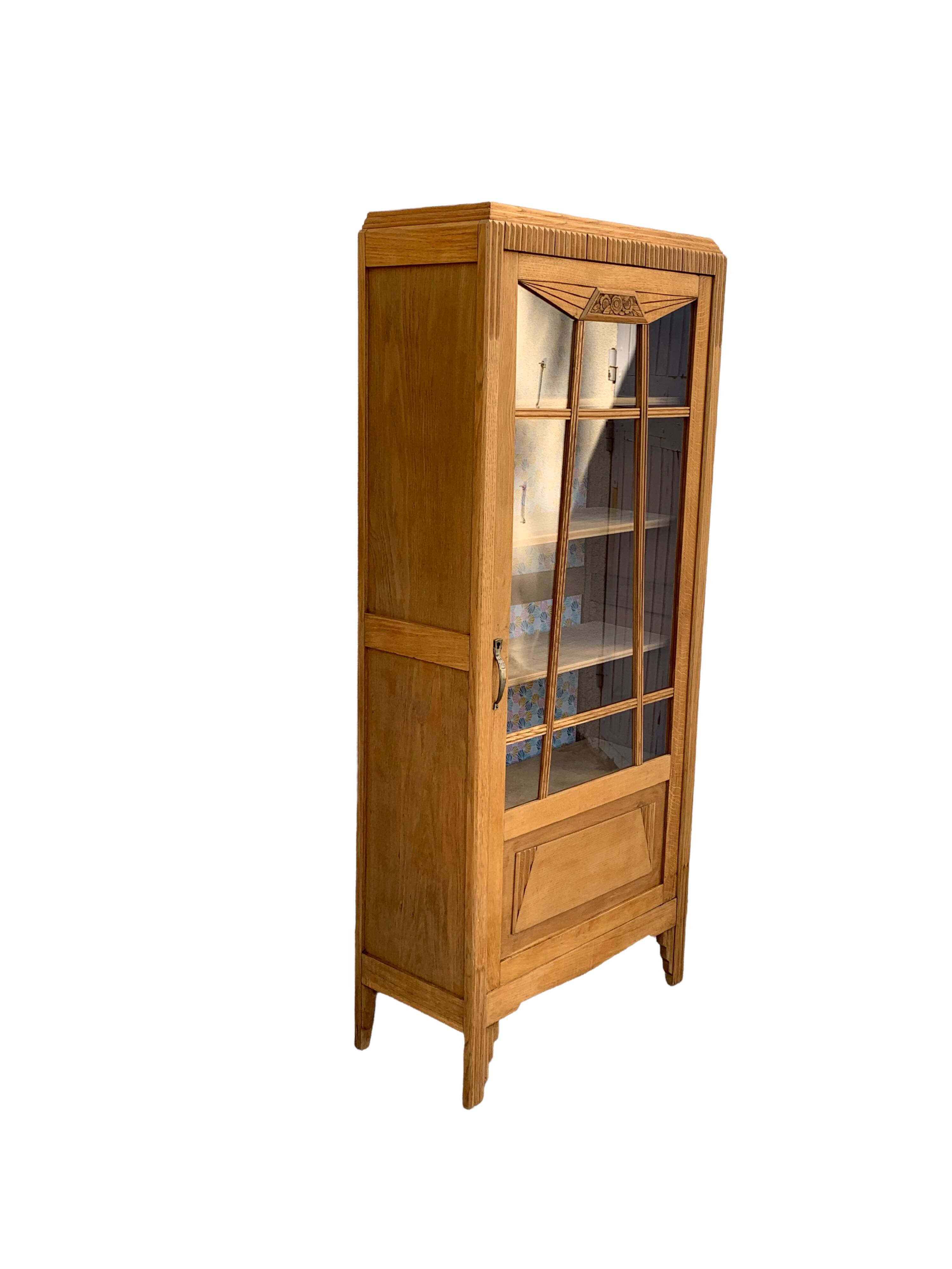 Parisian wardrobe glazed art deco 1920 raw wood