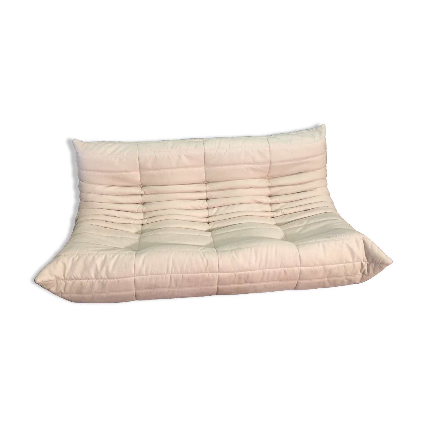 Togo 3 seater sofa in beige microfibre designed by Michel Ducaroy 1973