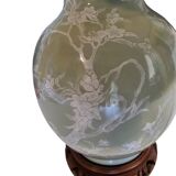 Celadon lamp with opaline 2 lights