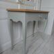 Console, side desk of beautiful craftsmanship re-enchanted in verdigris