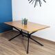 Extendable wooden and metal table, 80s