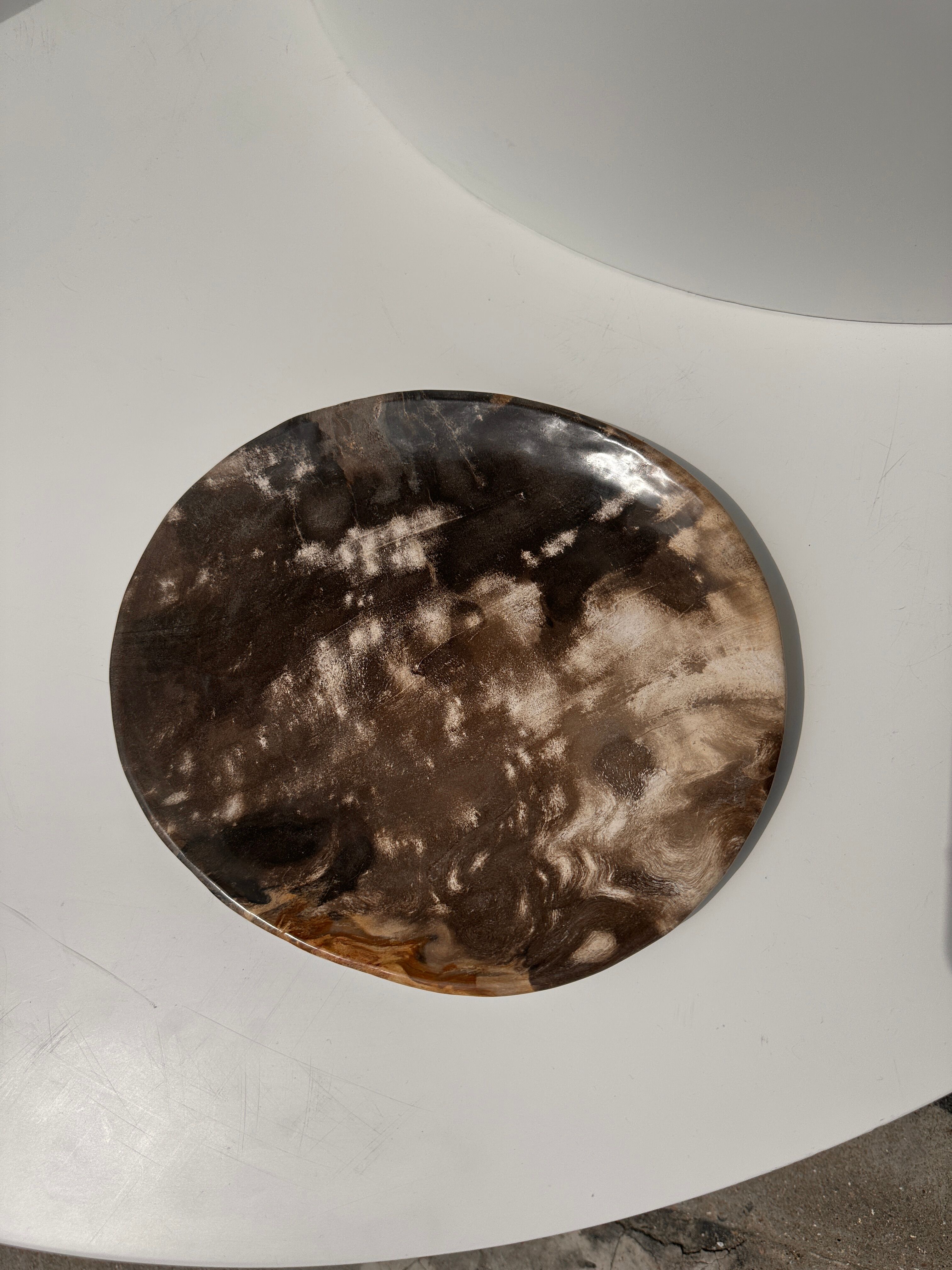 Dish in petrified wood