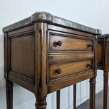 Louis XVI style bedside table with Pyrenean marble.