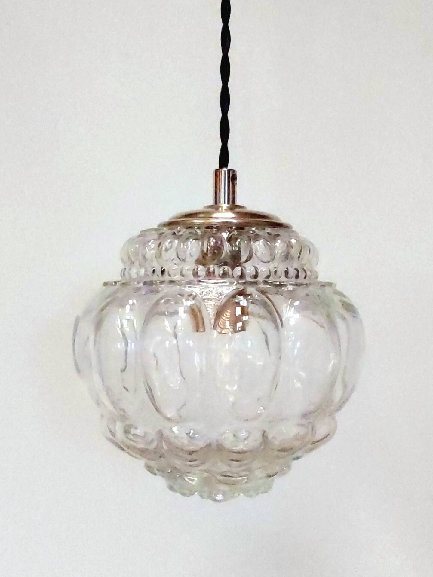 Vintage transparent bubble glass suspension globe
