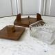 small art deco box in wood and molded glass from the 1930s