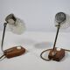 Mid-Century Crystal and Teak Table Lamps, Set of 2, 1960s
