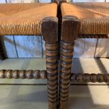 Pair of wooden chairs turned