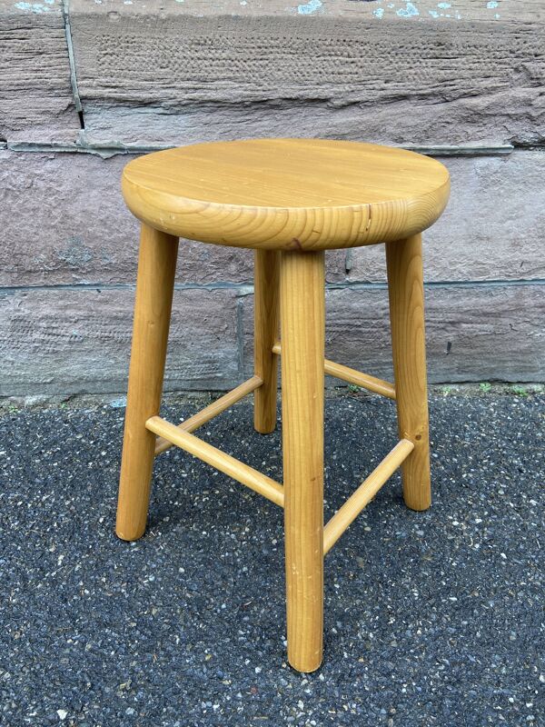 Tabouret en pin vintage