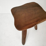 Tripod tabouret in massive olivier