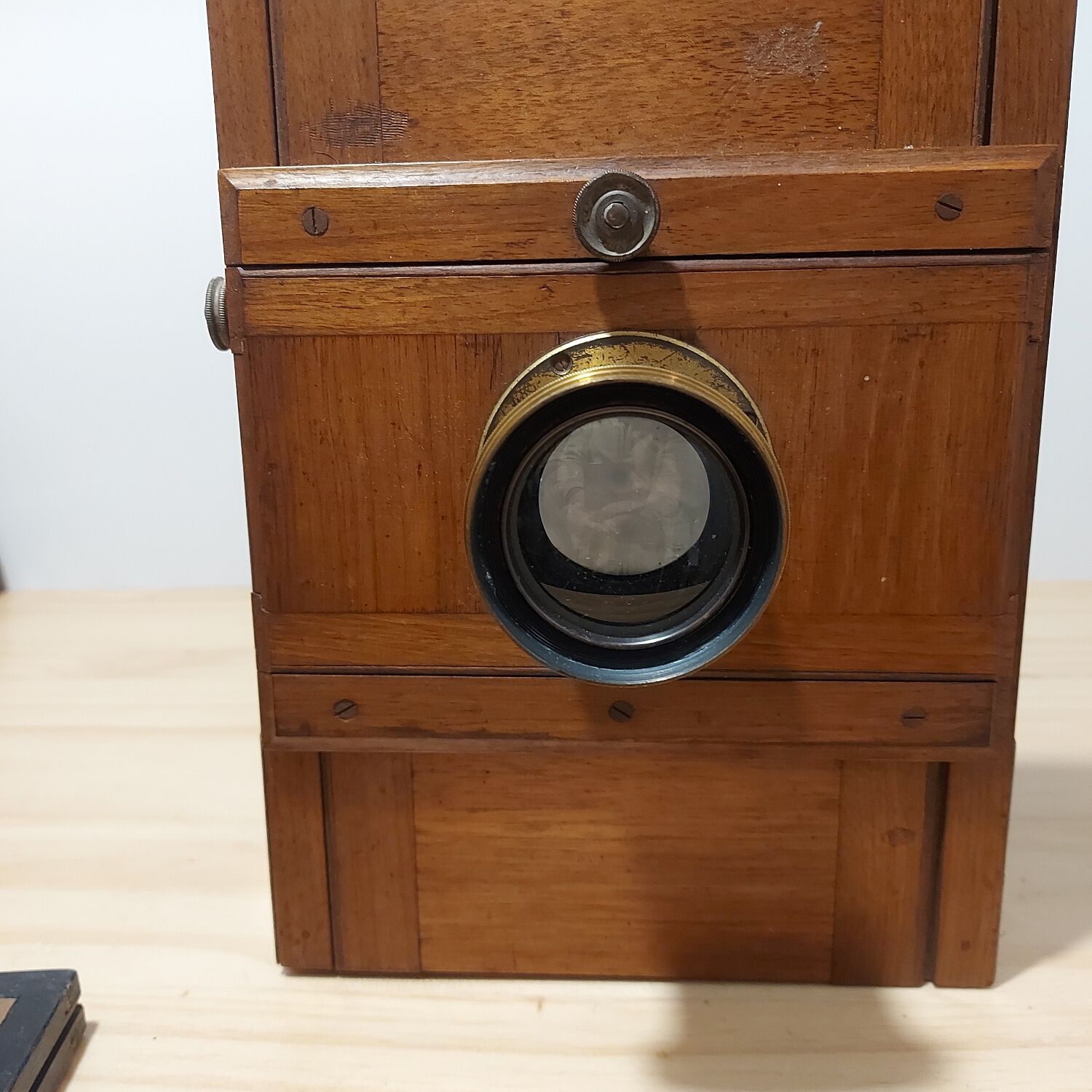 Chambre photographique bois et laiton