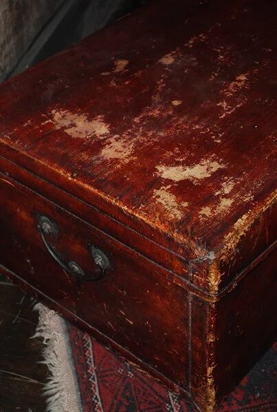 Old Chinese leather trunk