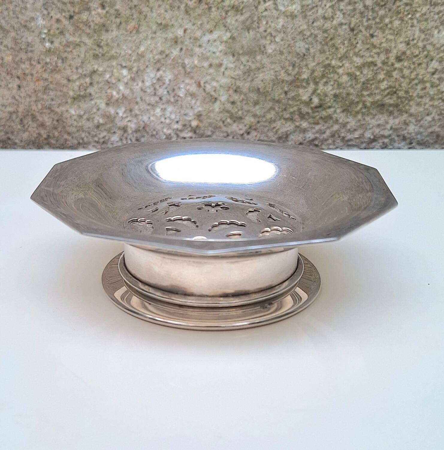 Coquillor silver-plated metal butter dish