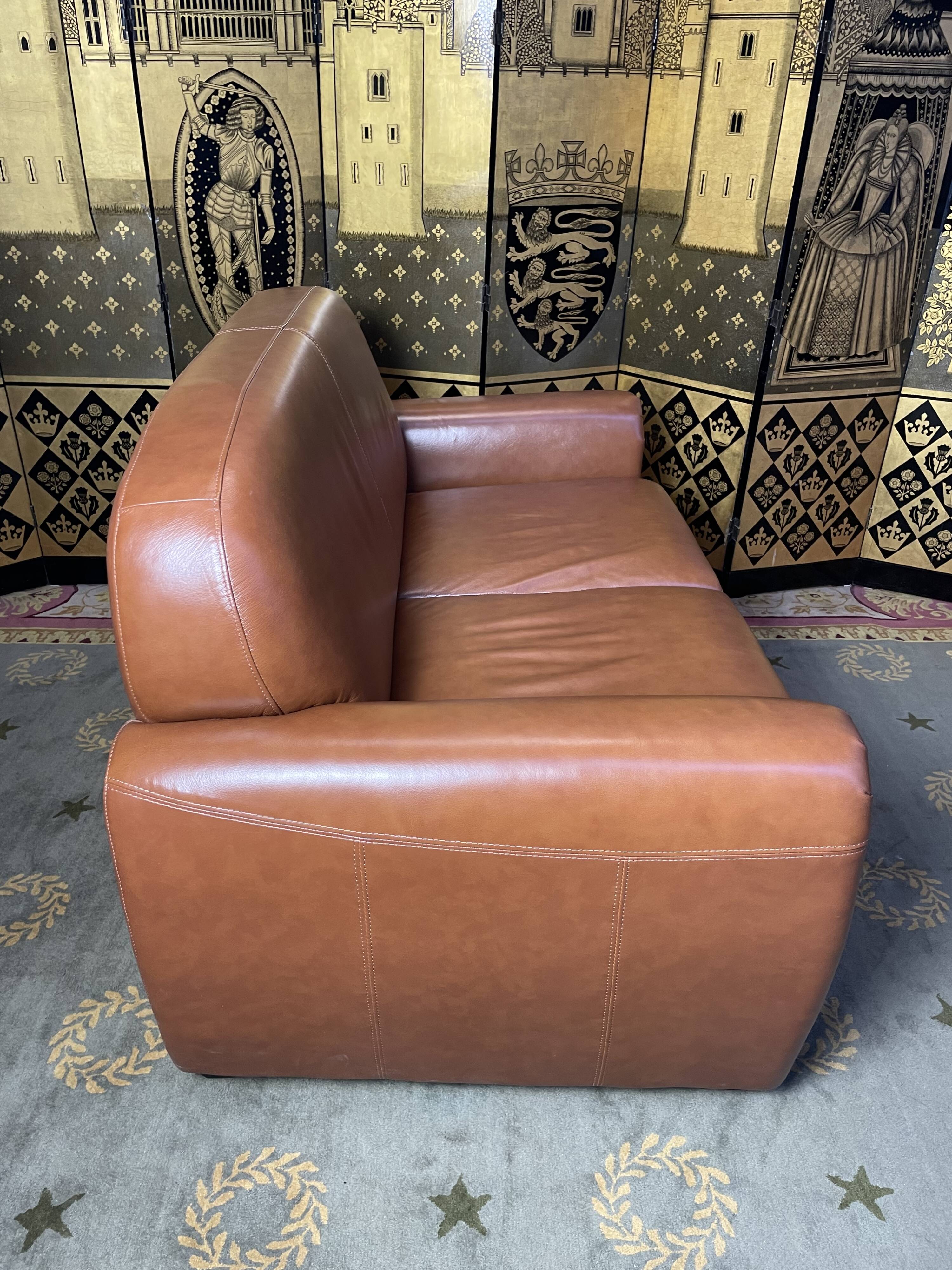 Leather club sofa