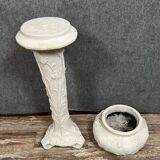 In the spirit of the Nancy School: exceptional cache pot and its Art Nouveau column
