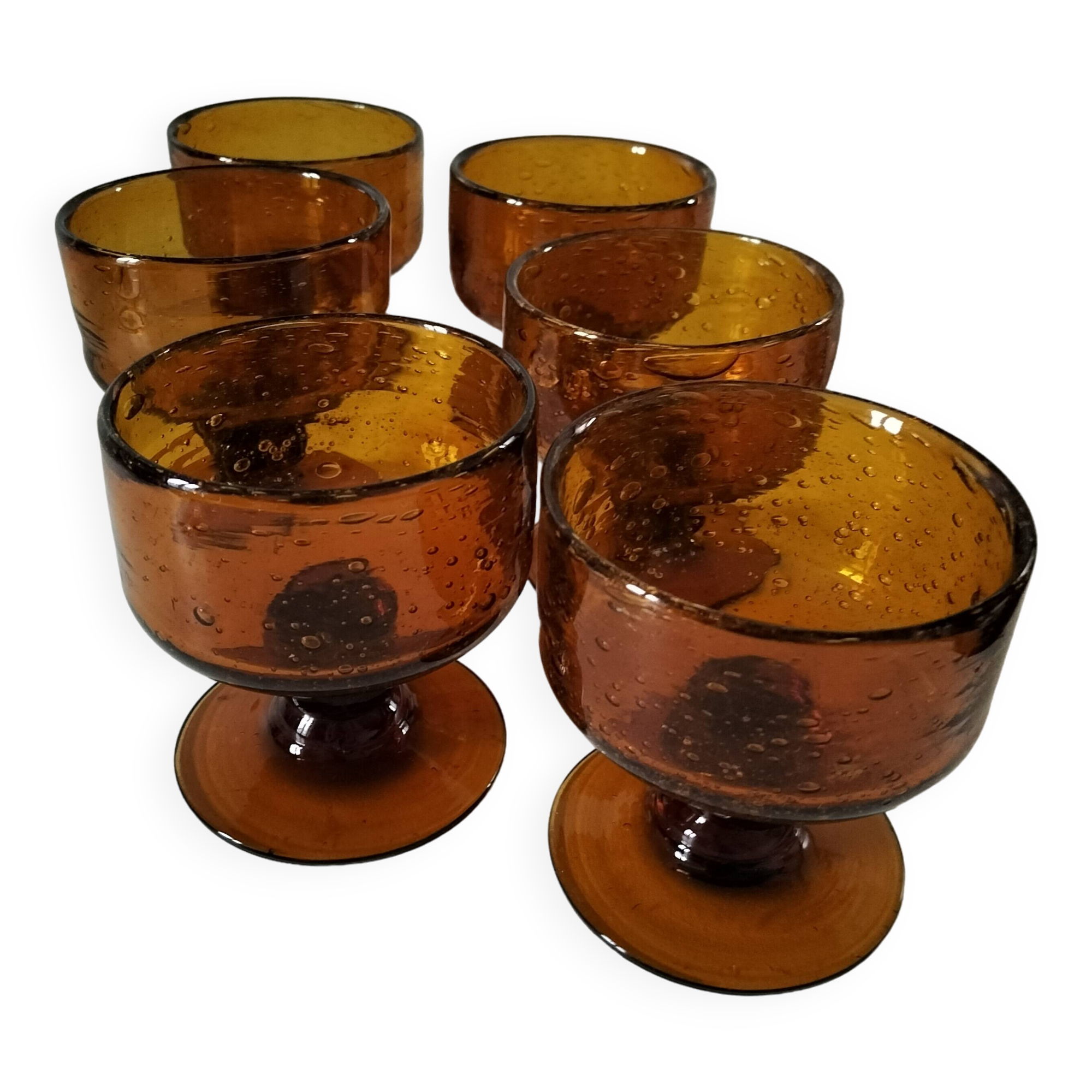 6 Biot bubble glass glasses or cups