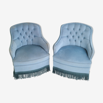 Paire de fauteuils crapaud