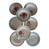 8 assiettes creuses anciennes dépareillées 