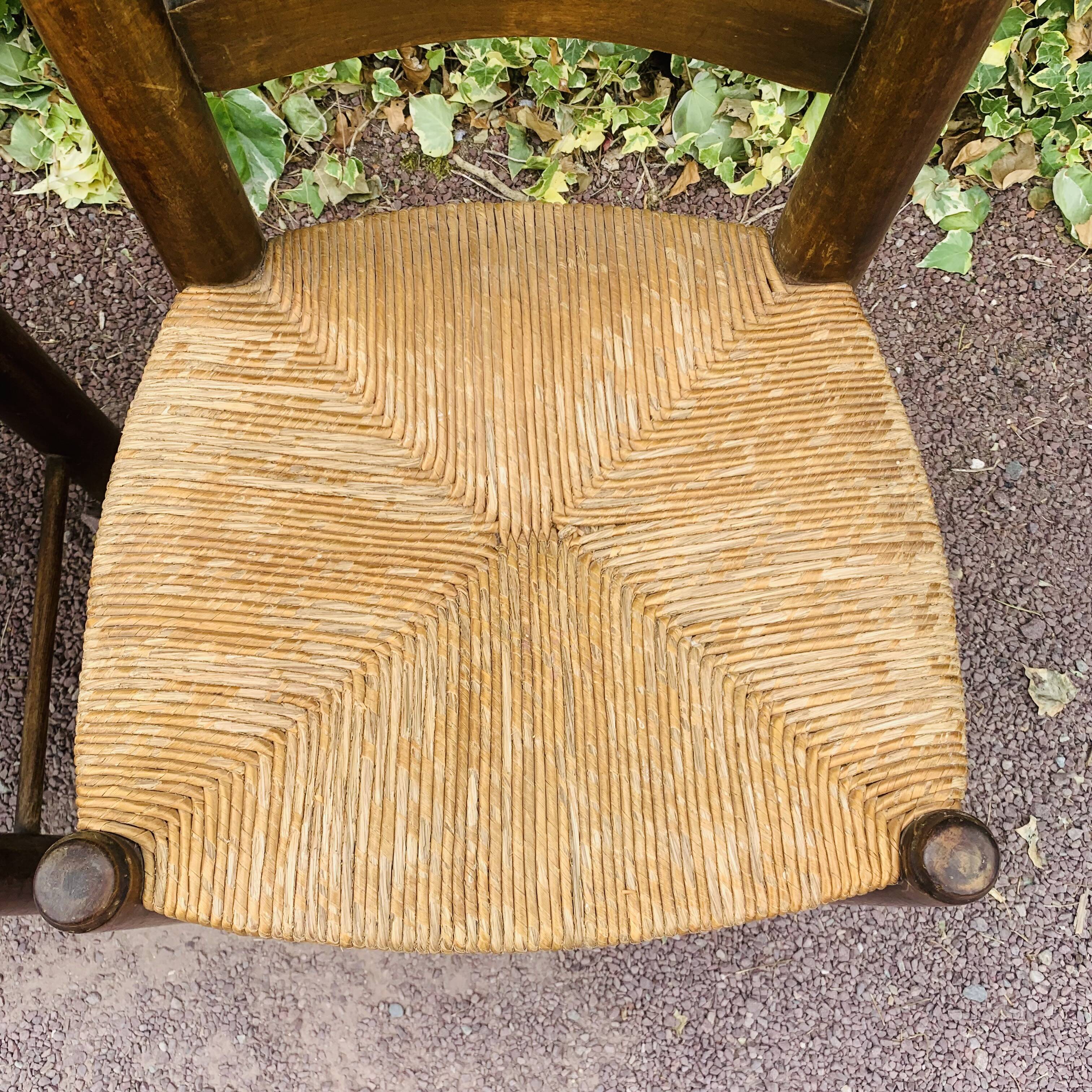 Paire de chaises bois et paillage