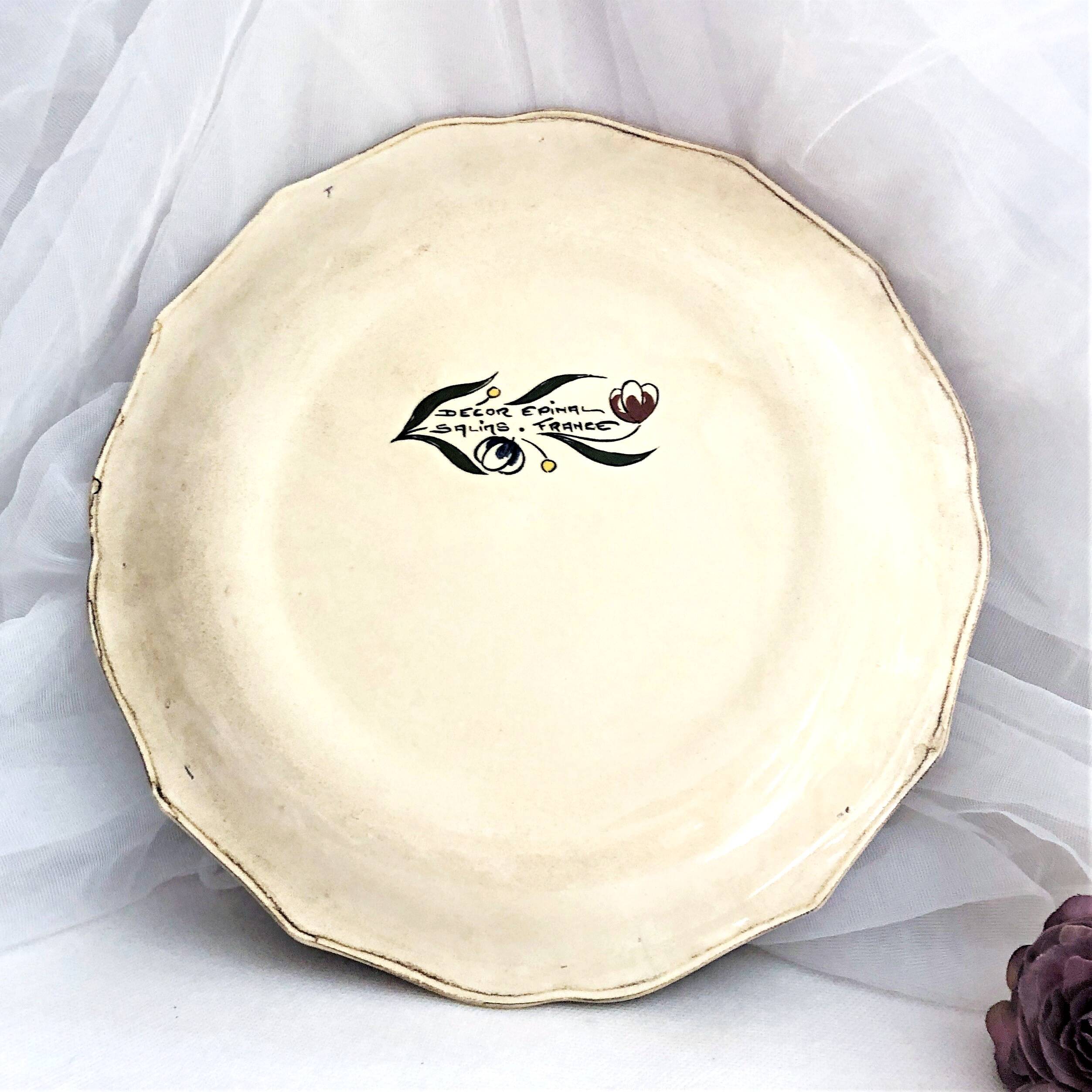 Decorative plate from Salins France, Epinal decor 25.5 cm