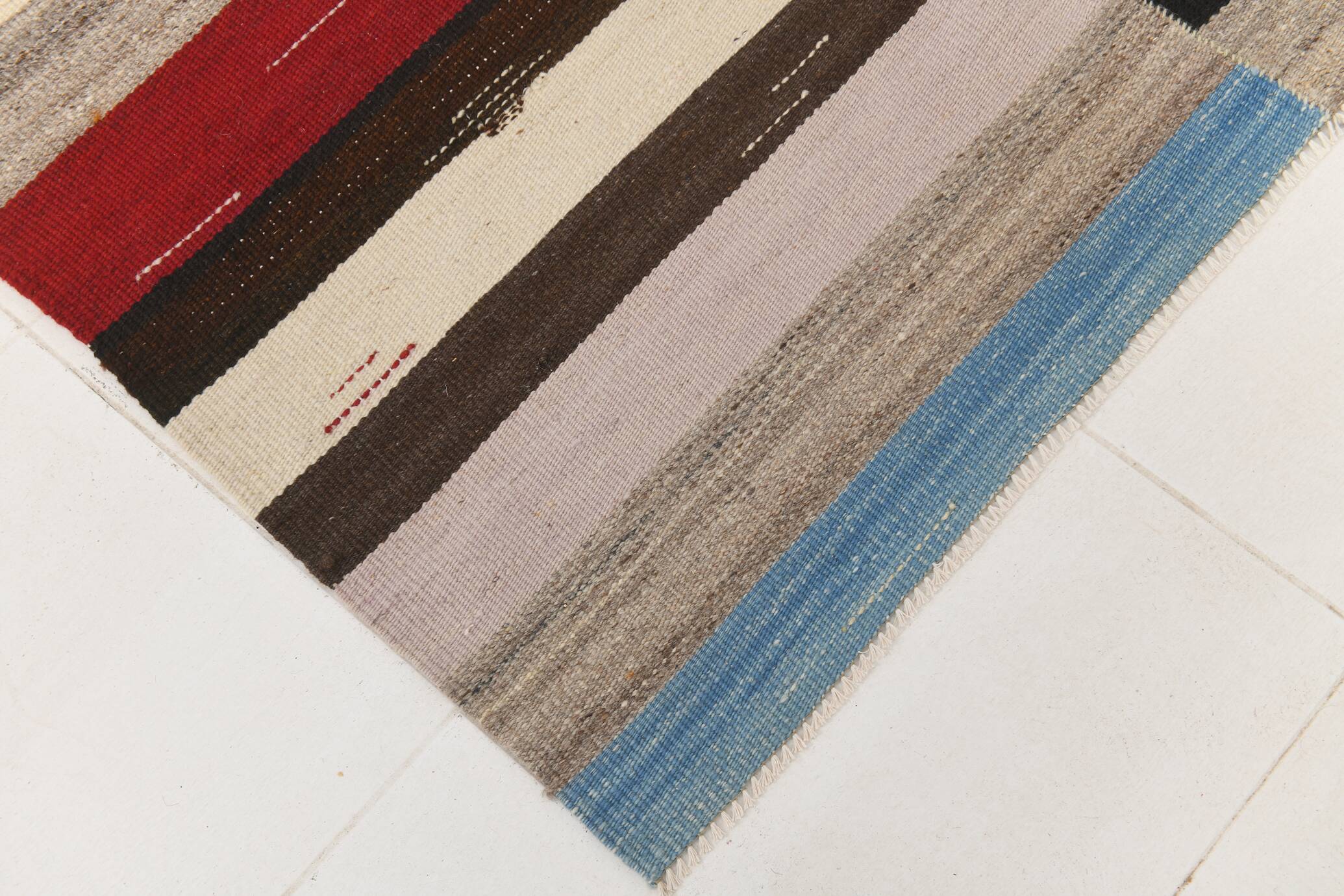 Mid Century Modern Multicolor Kilim Rug, 272x367Cm