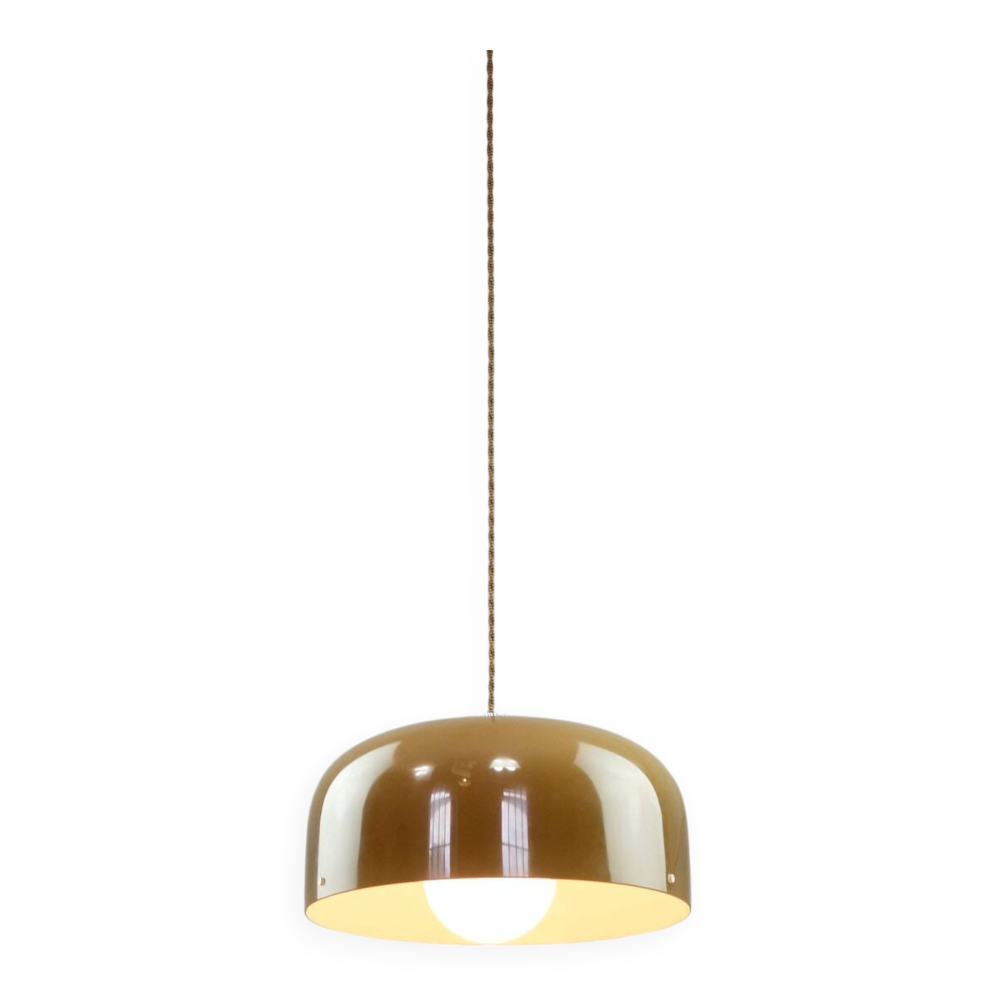Space Age Brown Pendant Lamp from Guzzini, 1960s