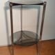 Vintage side-table in smoked glass and chrome metal 1970