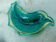 Empty cup pocket stylized leaf green ceramic enamelled verceram 1930 to 1940