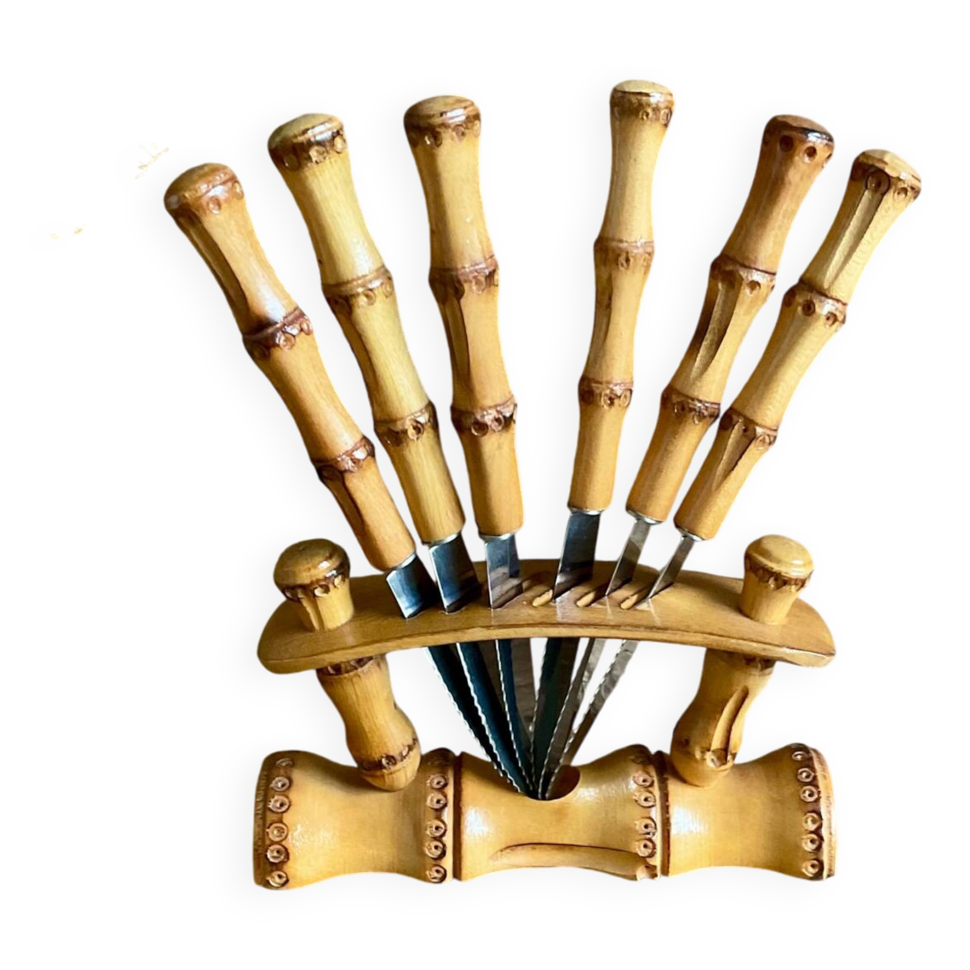 6 small bamboo knives