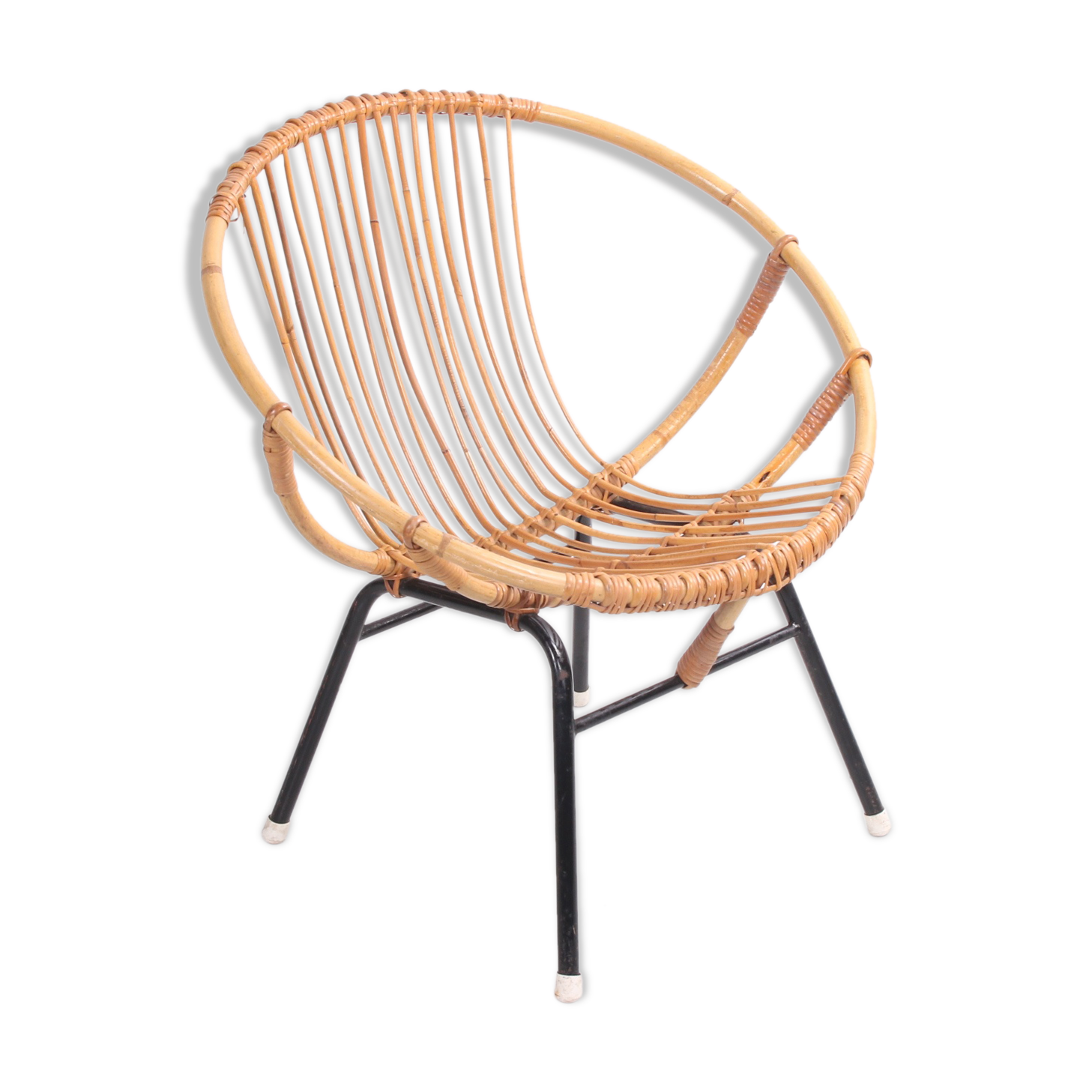 Vintage Noordwolde bamboo round chair