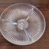Cut glass top of 3 compartments