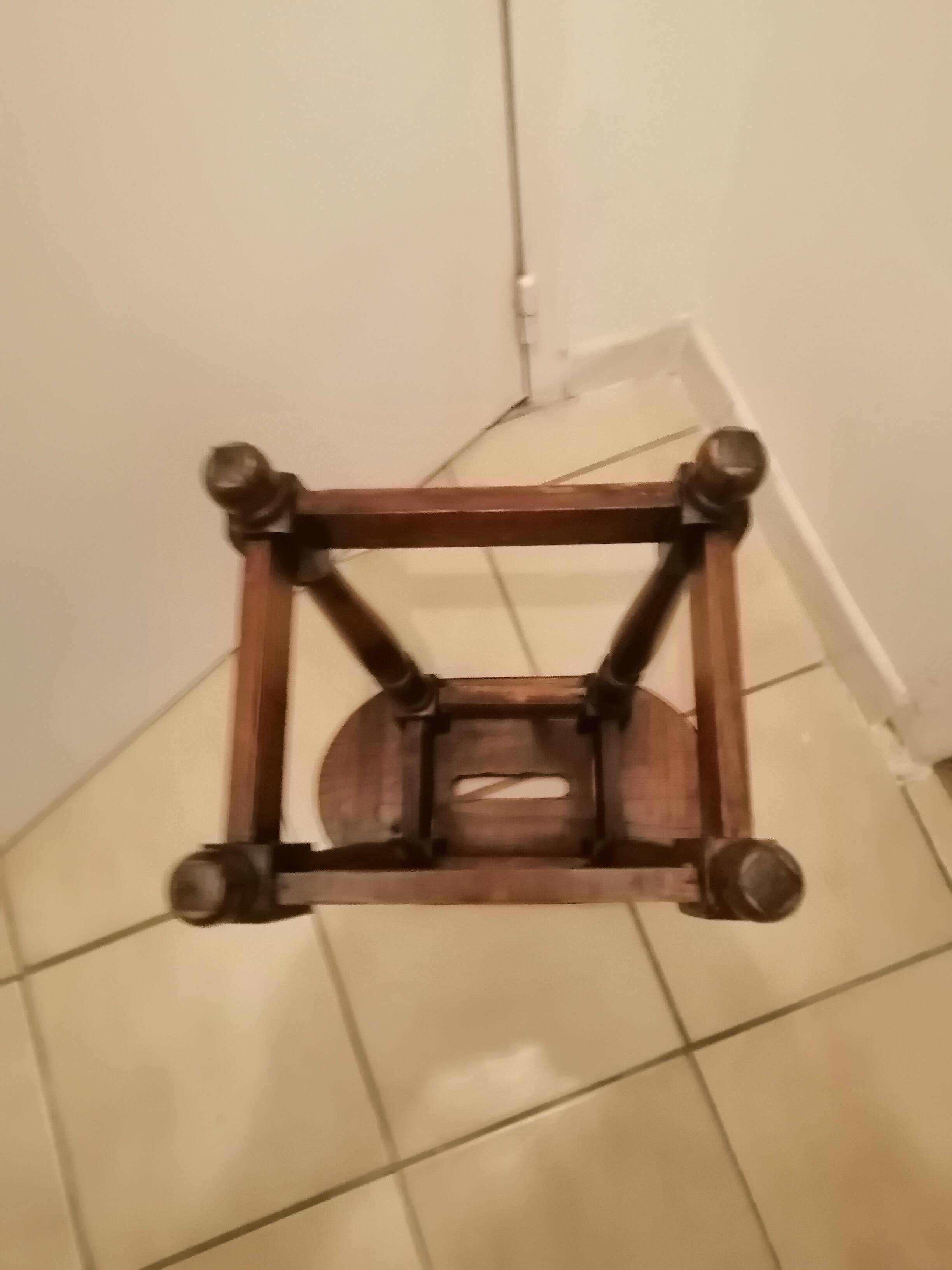 Antique rustic wooden stool