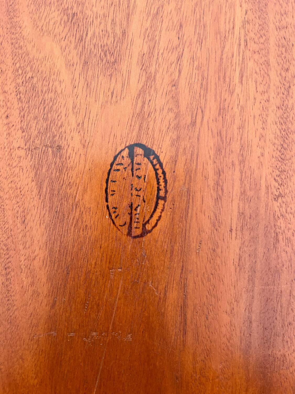 Large teak serving tray 1960s Scandinavian signed 76cm Denmark