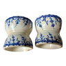 Two diabolo egg cups in old iron clay blue transfer
